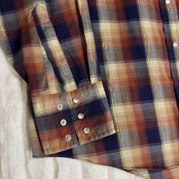 Plains Pearly Buttons Gold Thread Western LT Large Tall Men’s Button Up Shirt - Picture 2 of 9